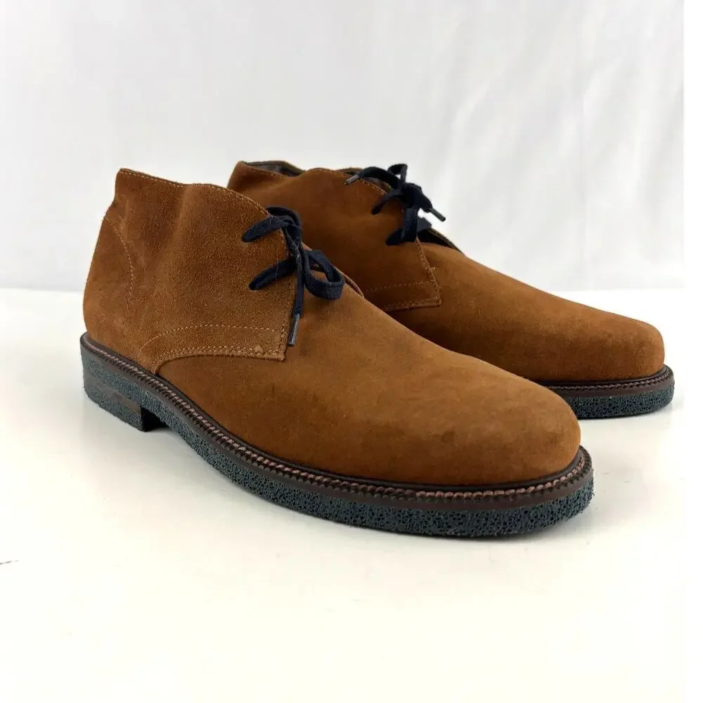 Men's Brown Suede Chukka Boots with Black Laces
